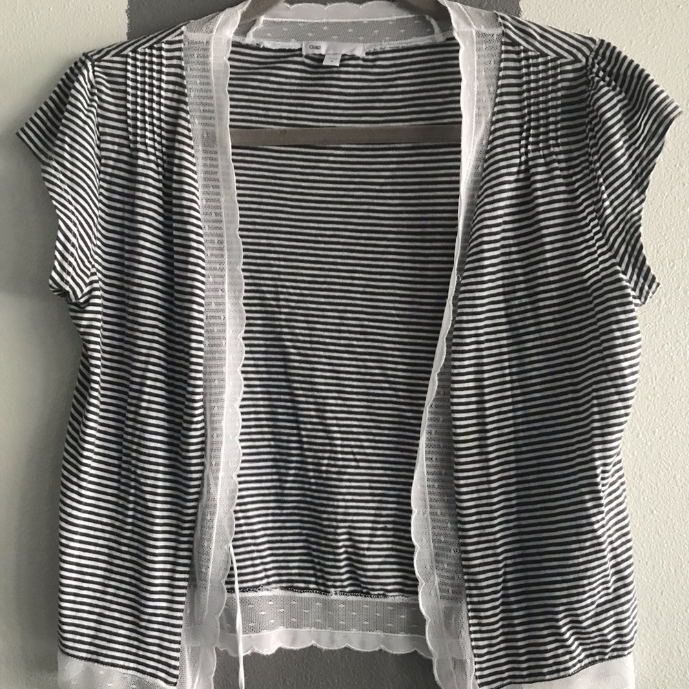 Gap Short Sleeve Tie-Front Cardigan